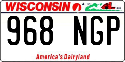 WI license plate 968NGP