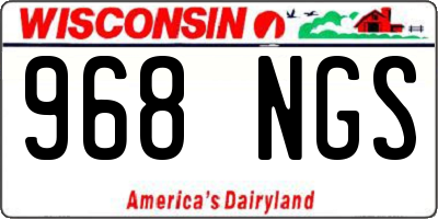 WI license plate 968NGS