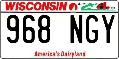 WI license plate 968NGY