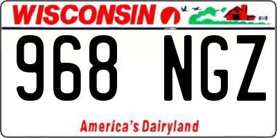 WI license plate 968NGZ