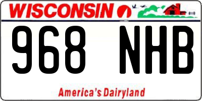 WI license plate 968NHB