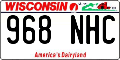 WI license plate 968NHC