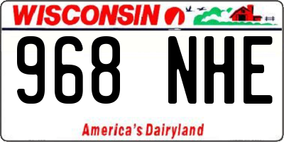 WI license plate 968NHE