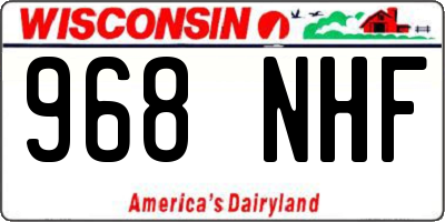 WI license plate 968NHF
