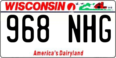 WI license plate 968NHG