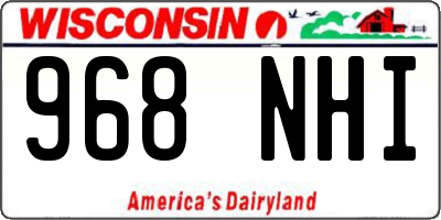 WI license plate 968NHI