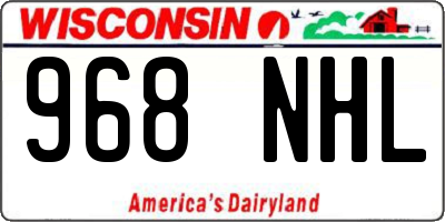 WI license plate 968NHL