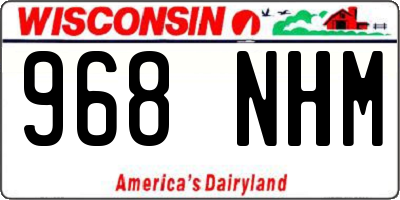 WI license plate 968NHM