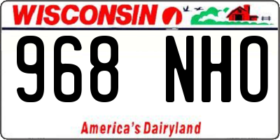 WI license plate 968NHO