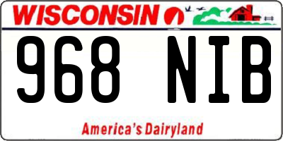 WI license plate 968NIB