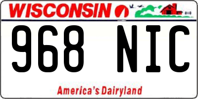 WI license plate 968NIC