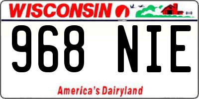 WI license plate 968NIE