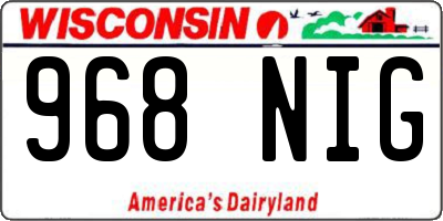 WI license plate 968NIG
