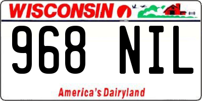 WI license plate 968NIL