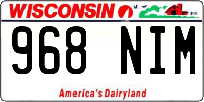 WI license plate 968NIM
