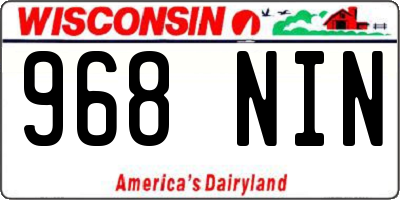 WI license plate 968NIN