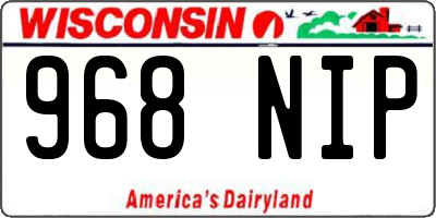 WI license plate 968NIP