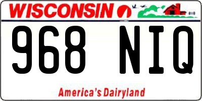 WI license plate 968NIQ