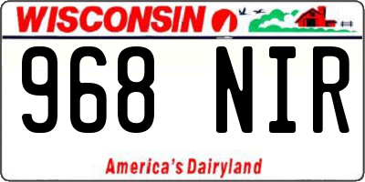 WI license plate 968NIR