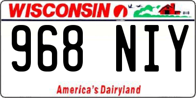 WI license plate 968NIY