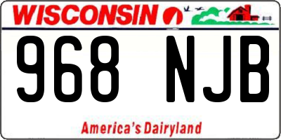 WI license plate 968NJB