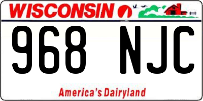 WI license plate 968NJC