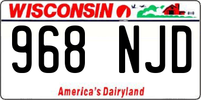 WI license plate 968NJD