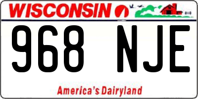 WI license plate 968NJE