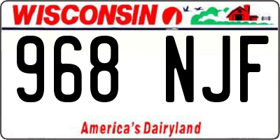 WI license plate 968NJF