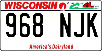 WI license plate 968NJK