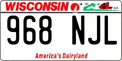 WI license plate 968NJL