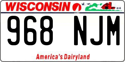 WI license plate 968NJM