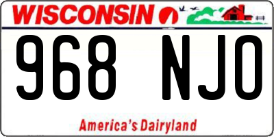 WI license plate 968NJO