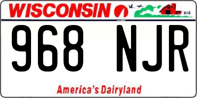 WI license plate 968NJR