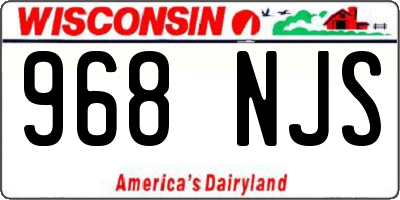 WI license plate 968NJS