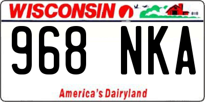 WI license plate 968NKA
