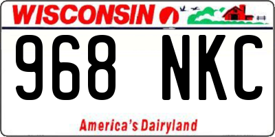 WI license plate 968NKC