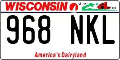 WI license plate 968NKL