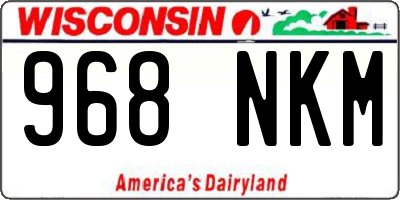 WI license plate 968NKM