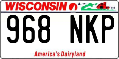 WI license plate 968NKP