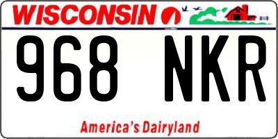 WI license plate 968NKR
