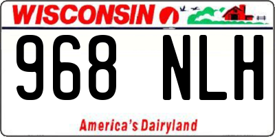 WI license plate 968NLH