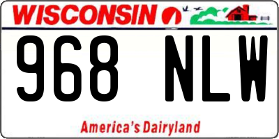 WI license plate 968NLW