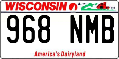 WI license plate 968NMB