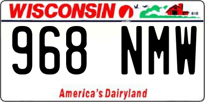 WI license plate 968NMW