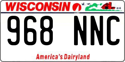 WI license plate 968NNC