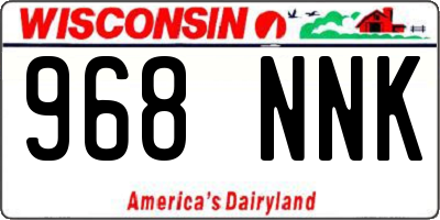 WI license plate 968NNK