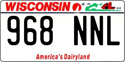 WI license plate 968NNL