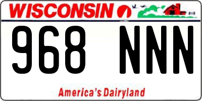 WI license plate 968NNN
