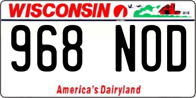 WI license plate 968NOD